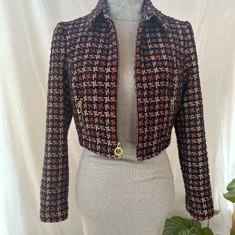Jill Stuart Cropped Tweed Jacket